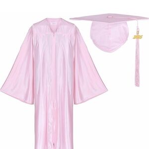 Pink Graduation Cap and Gown Set